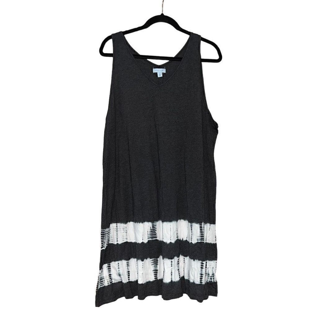 STUDIO 12 Grey Tie-Dye Tank Top Dress Size 2X